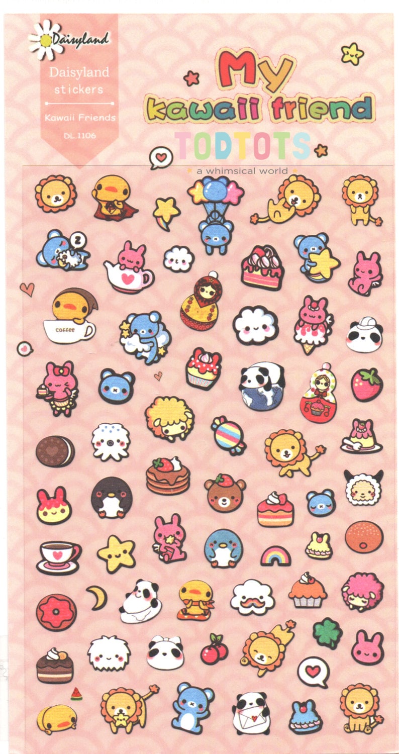 My Kawaii Animal Friend Sticker Gift Ideas Small Stickers | Etsy