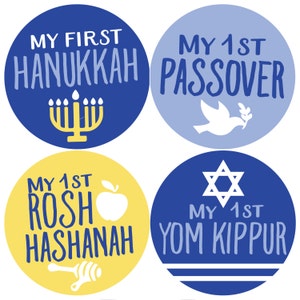 Jewish Holiday Stickers, Baby Stickers Jewish Holidays, Holiday Baby Stickers, First Holiday Stickers, Baby Milestone Stickers