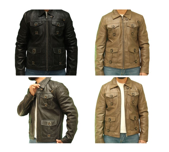 leather safari jacket mens