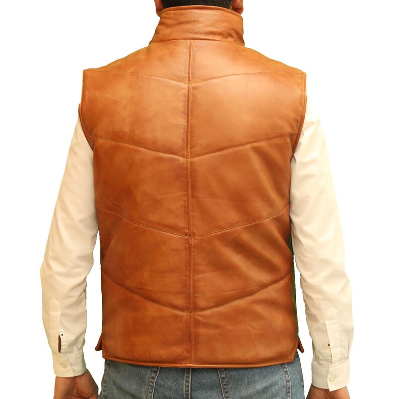 LEATHER PADDED WAISTCOAT