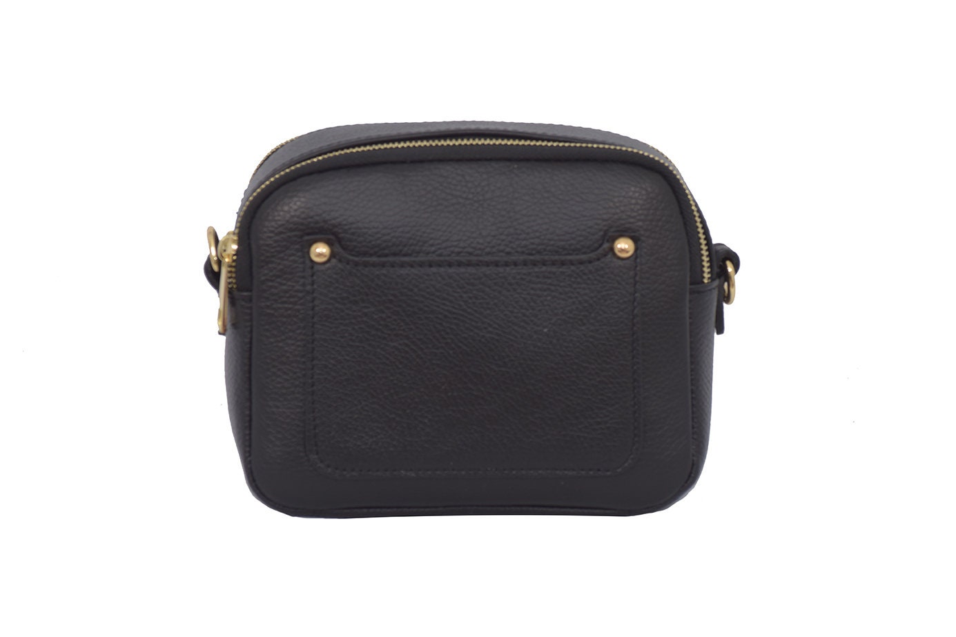 Leather Double Zip Cross Body Bag