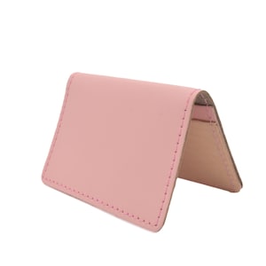 Baby Rosa Leder Unisex Handgefertigte Auster Reise Kartenhalter Brieftasche ID