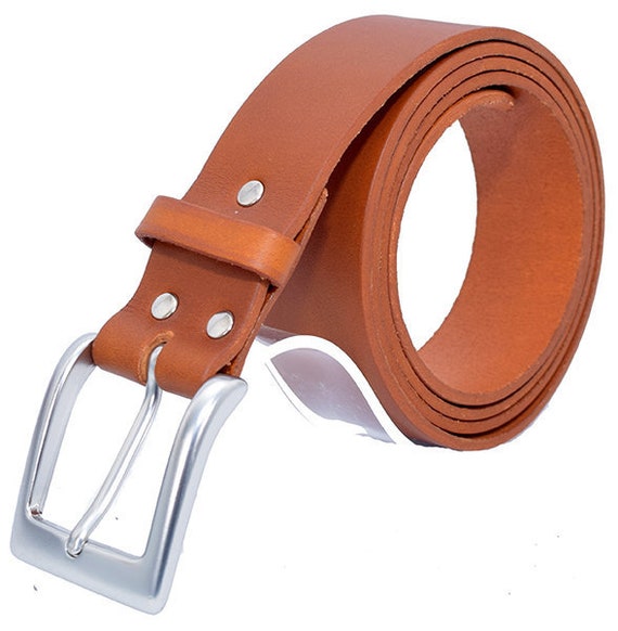 Stylish Tan Leather Cowhide Belt Amazon.com: KUddYYKi Handmade Belt Cowhide Full Grain Real  main image 2