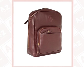 Vintage Burgundy Genuine Leather Small Woven Backpack - Etsy display picture 1