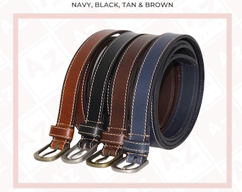 Ladies Leather Belts - Black, Tan, Brown and Navy Blue