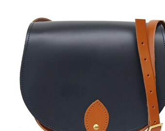 Real leather saddle style cross body shoulder bags - available in over 15 colours
