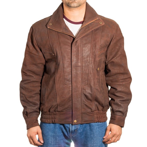 Mens Bomber Retro Blouson Leather Fitted Short Jacket. - Etsy