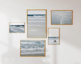 Beach House Coastal Printable Collection Gallery Wall Art Digital Download Set of 5