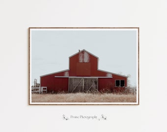 Red Barn Wall Art Printable Digital Download Farmhouse Decor Art Print