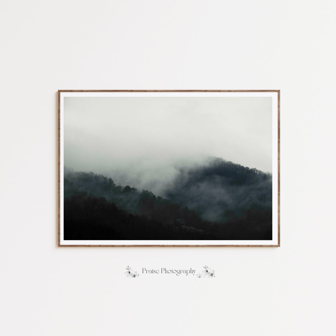 Misty Mountains Fog Forest Landscape Digital Wall Art Print Download - Etsy