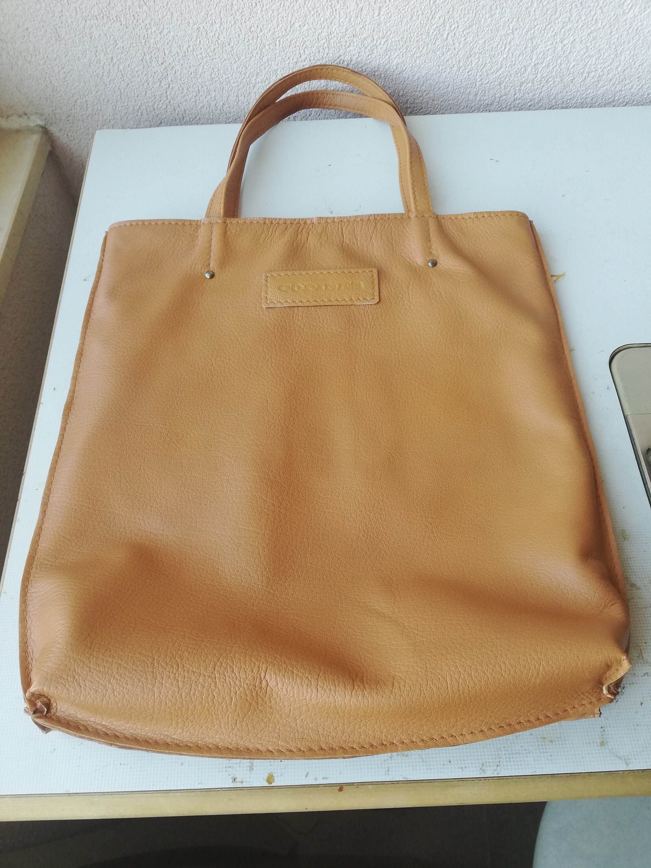 Genuine Leather Bag Camel Color Leather Tote Bag Large Etsy