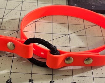 Bungee and Buckle E-Collar Strap BioThane Two tone waterproof dog collar, Training collar, E-collar replacement strap
