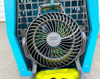 NEW Whisper series style 2 BioThane Fan Hanger- (no hook)  Fan holder for crates| Ryobi fan holder | Works with RLKs | New model Green Fan |