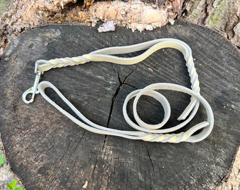 6ft Bullhide Leather Dog Leash with Traffic Handle