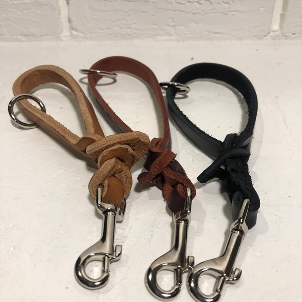 Tiny Traffic Tab- multi use traffic handle, key chain, leash extrnsion- grab tab, traffic leash, leather dog gear leather handle