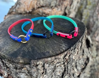 Deluxe BioThane Tag Collar | House Collar | 1/2 inch wide | Made to hold tags