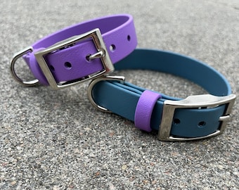 Two-Tone BioThane Dog Collar: 3/4" Waterproof Collar