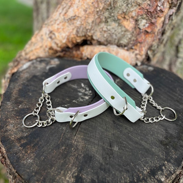 Collier pour chien martingale BioThane à superposition de 1,5 po. | collier à demi-carrelage | colliers pour chiens d'eau | collier pour chien bêta |