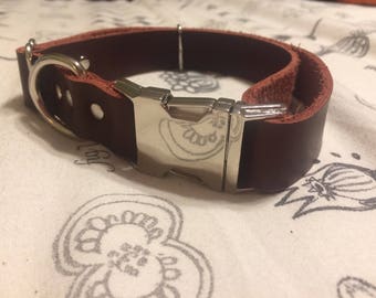 Collier pour chien en cuir personnalisé - Boucle en laiton ou en zinc, réglable