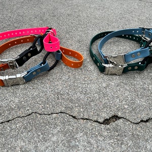 Bungee Quick-Release E-Collar Strap BioThane Two tone waterproof dog collar, Training collar, E-collar replacement strap