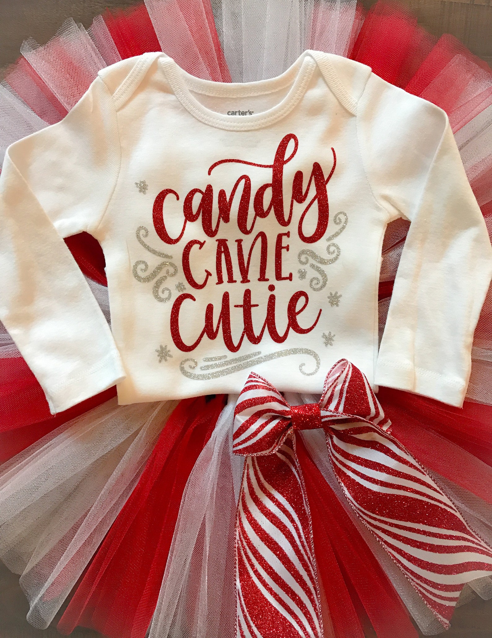 Candy Cane Cutie Outfit Christmas Tutu Outfit My First Etsy