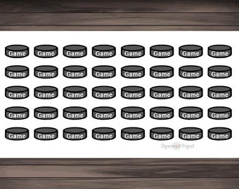 Hockey puck planner stickers