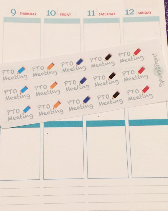 pto meeting planner sticker etsy pto planner