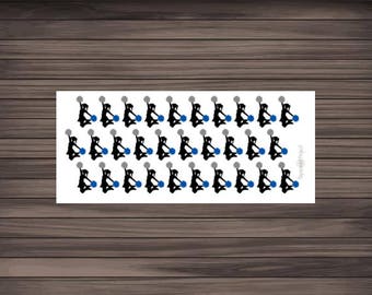 Cheerleader Stickers - Custom Colors