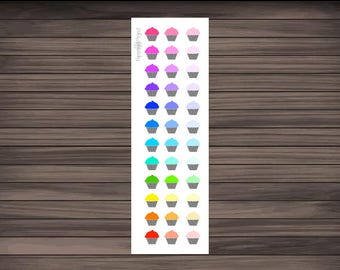 Colorful Cupcake Stickers