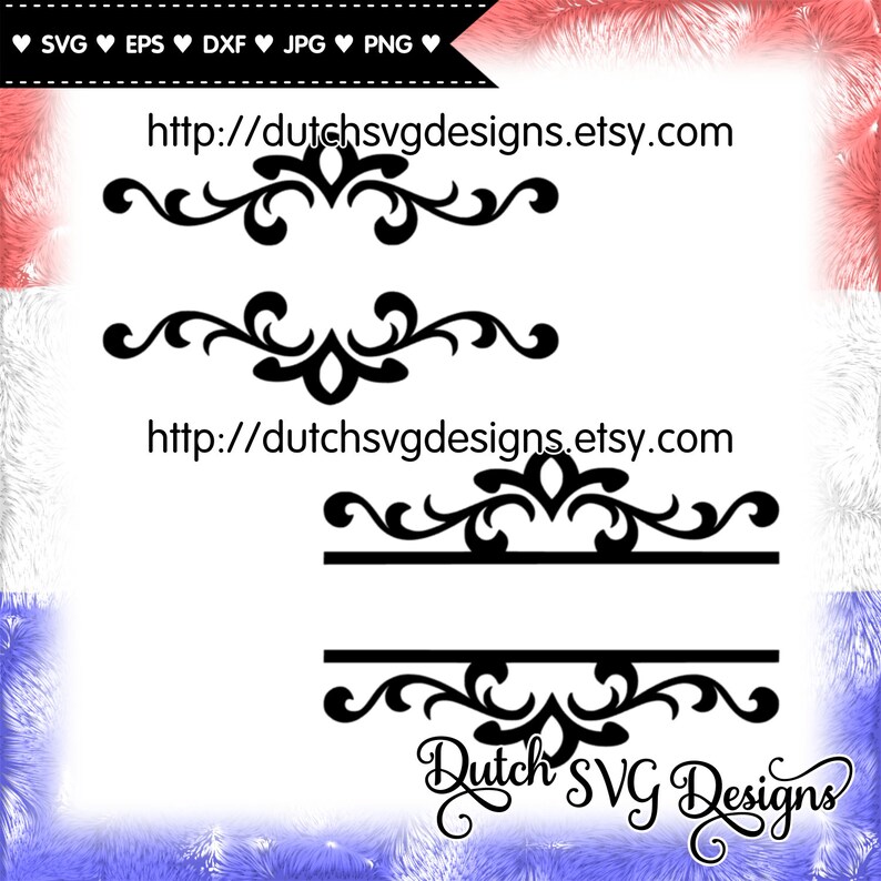 Download Clip Art Art Collectibles Split Border Svg Split Monogram Svg 2 Swirly Split Monogram Cut Files In Jpg Png Svg Eps Dxf For Cricut Silhouette Split Name Svg