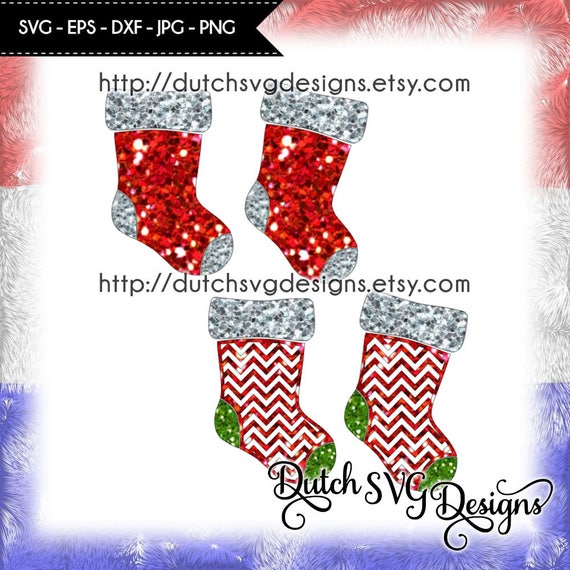 2 Christmas Stockings In Jpg Png Svg Eps Dxf For Cricut Etsy