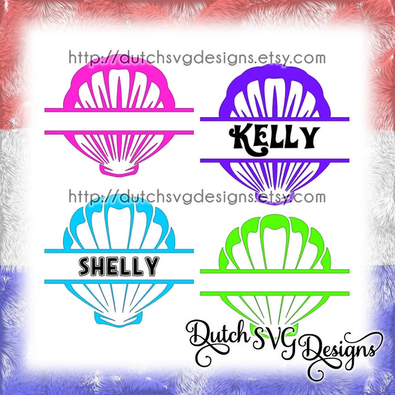 shell svg shell cut file shell monogram 2 Shell split monogram cutting files for monograms in Jpg Png DXF EPS SVG for Cricut /& Silhouette