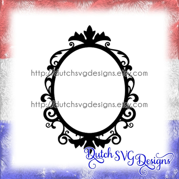 Download Oval Frame Cutting File With Decorated Border In Jpg Png Etsy
