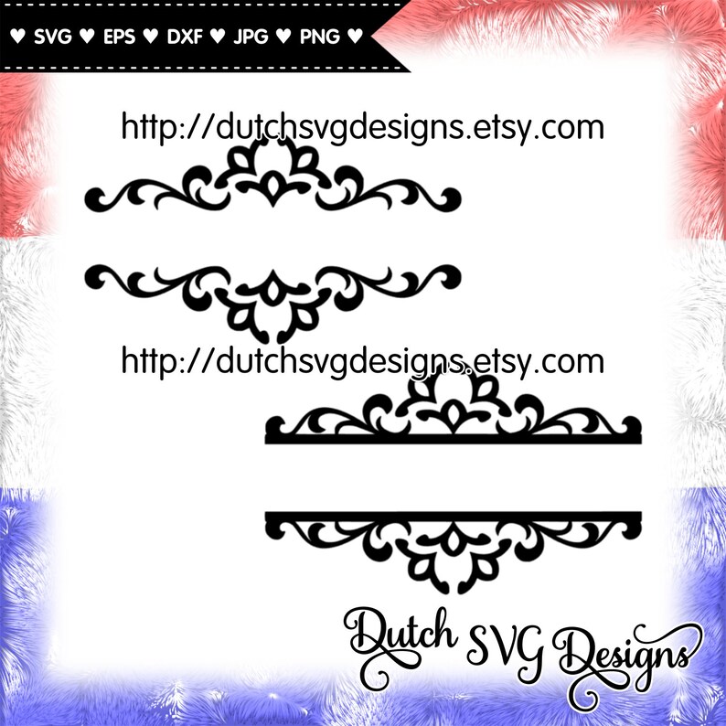 Download Art Collectibles Clip Art Monogram Svg For Cricut Silhouette Split Monogram Svg 2 Swirly Split Monogram Cutting Files In Jpg Png Svg Eps Dxf Split Border Svg