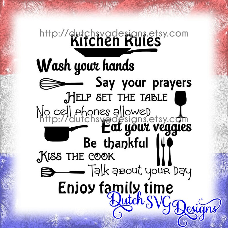 Download Art Collectibles Clip Art Text Cutting File Kitchen Rules Dinner Svg Cooking Svg Kitchen Svg In Jpg Png Svg Eps Dxf For Cricut Silhouette Family Svg Cook Svg