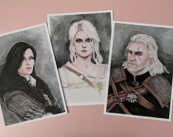 Geralt, Ciri and Yennefer - 6x8 prints