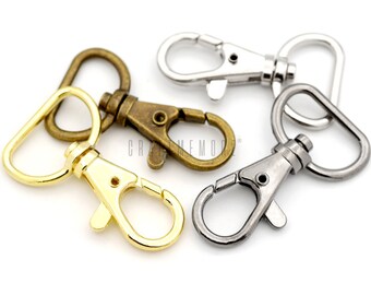 10Pcs Metal Lobster Trigger Claw Clasp Swivel Buckles For Bag Keychain Key Ring