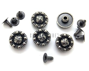 50sets 8mm White Marble Bohemian Round Decorative rivet