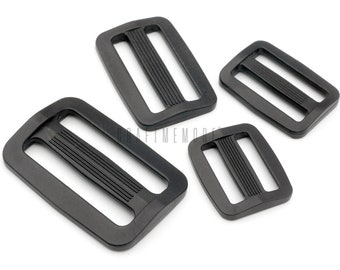 Hebilla deslizante de plástico con anillo rectangular, deslizador de triple deslizamiento, barra de sujeción para cinturón, ajustador de correa para fabricación de bolsos, 6 piezas