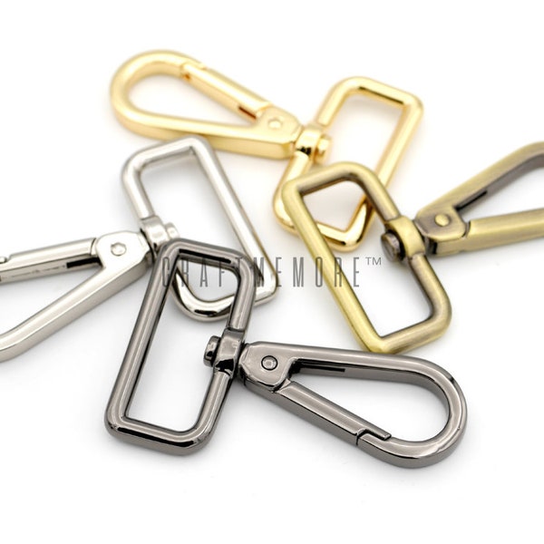 1 1/4", 1 1/2", & 2" Swivel Clasps Snap Hook Push Gate Lobster Claw Clasp Metal Clip Purse Hardware