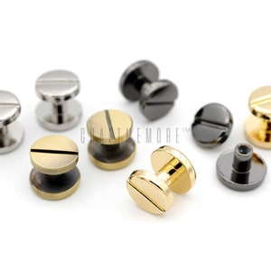 11mm Chicago Screw Rivets Flat Cap Screw Posts Stud per borse Cinture Cinturino in pelle 6 Pack