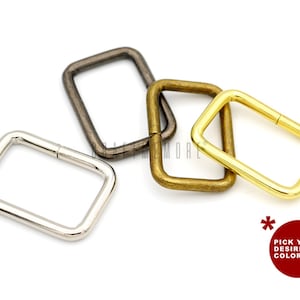 20pack 5/8" 3/4" 1" Metal Rectangle Buckle Ring for Bag Belt Loop Strap Heavy Duty Rectangular Cord