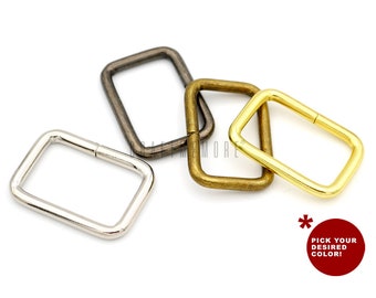 20pack 5/8&quot; 3/4&quot; 1&quot; Metal Rectangle Buckle Ring for Bag Belt Loop Strap Heavy Duty Rectangular Cord