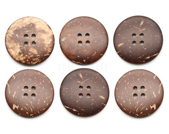 12pcs Coconut Shell Buttons Multi Size 4 Holes Coconut Button for Garment Sewing or DIY Crafts