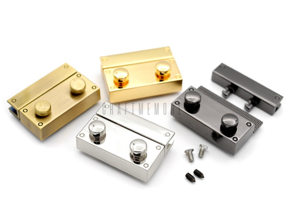 1pc Rectangle Press Lock Clasp Purse Closure Squeeze Turn Lock Etsy