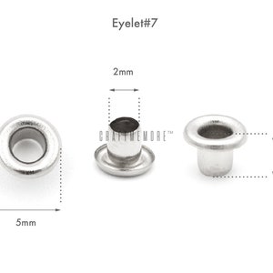 2mm 3mm Tiny Eyelets Self Backing for Bead Cores, Clothes, Leather, Paper label 200 pack zdjęcie 2