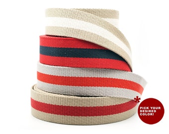 50 Yards 1.5 Inches Cotton Poly Webbing Strap, Two Tone Heavy Webbing Straps for Arts and Crafts, Luxury Bag Strap