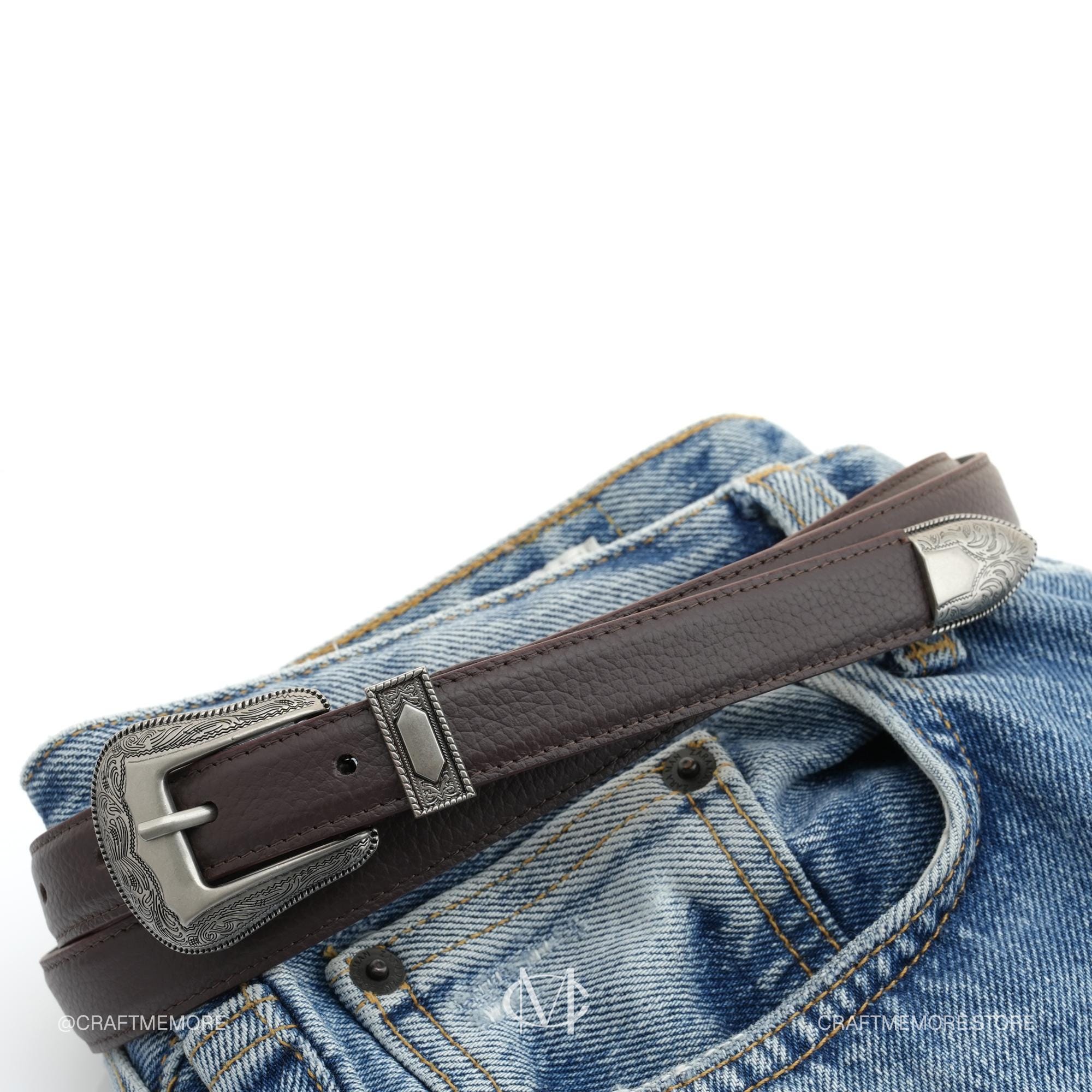 Western Leather Belt – 3/4 display picture 1