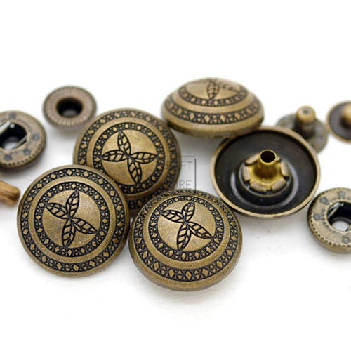 Antique Brass Bohemian Fasteners Popper Snaps Closure Snowflake Buttons 10 Pack Antique Brass Bohemian Fasteners Popper Snaps Closure Snowflake Buttons 10 Pack
