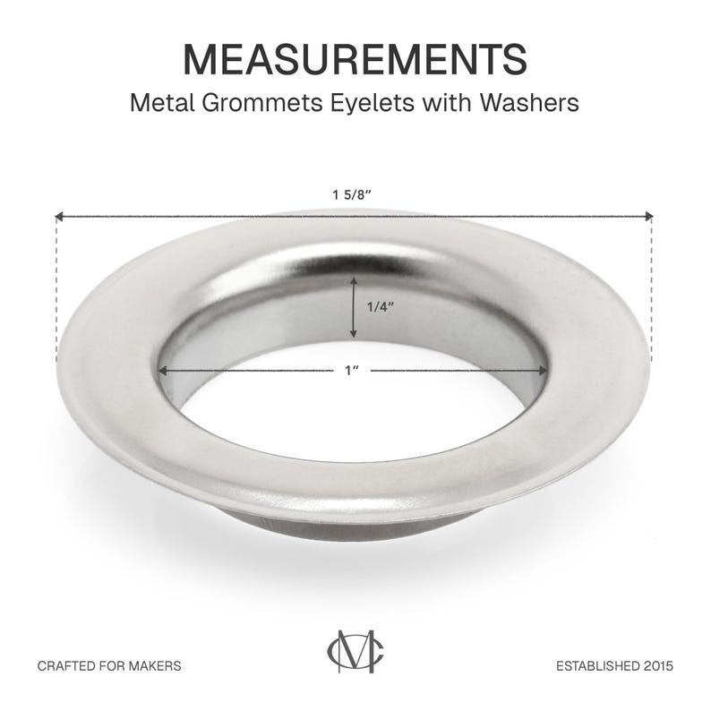 1 Inch Metal Grommets Eyelets with Washers for Curtains, Banners, Canvas (10 Sets) image 10